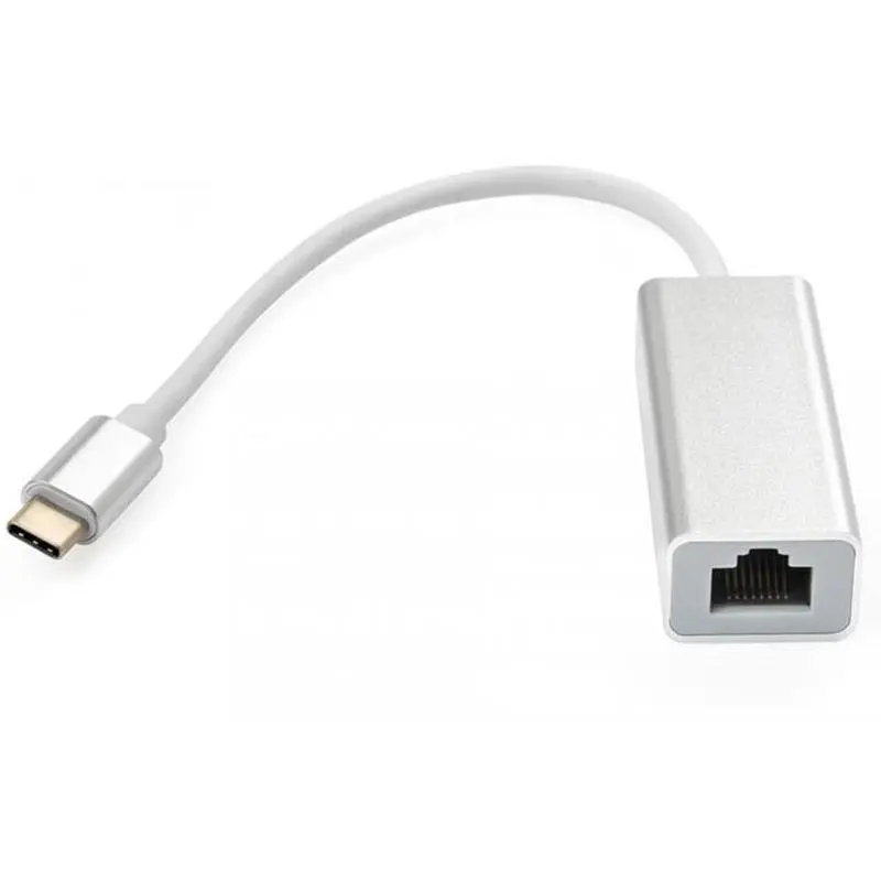 Адаптер Vinga USB Type-C - RJ-45 (M/F) Silver (VCPATC2GBLNS) - фото 3