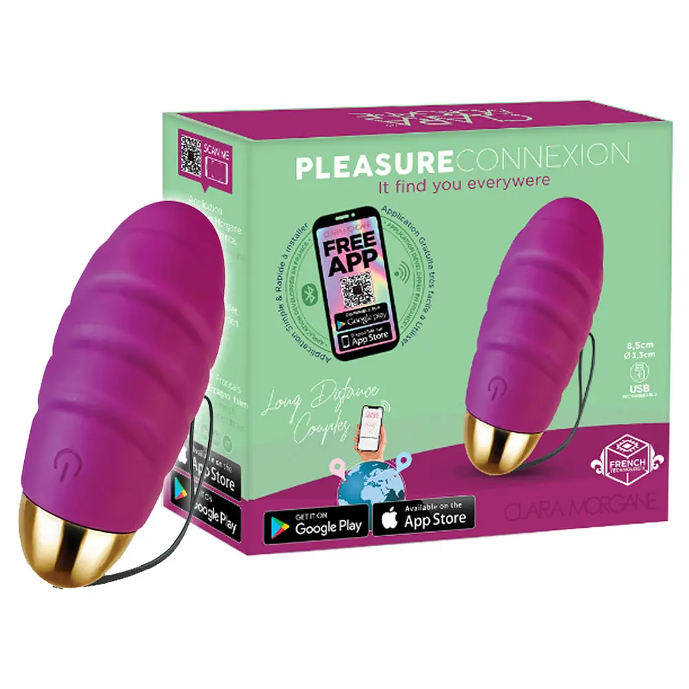 Виброяйцо Clara Morgane Pro Pleasure Connexion 8.5 см фиолетовый - фото 3