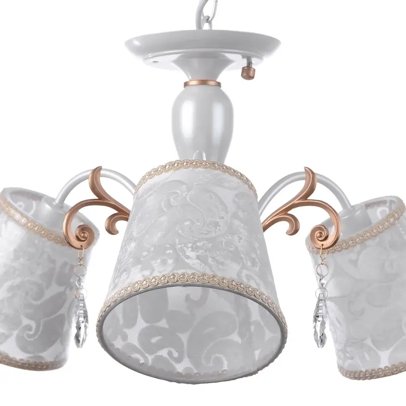 Люстра подвесная Brille с абажуром классическая E14 40W WH (BKL-573S/3) - фото 5