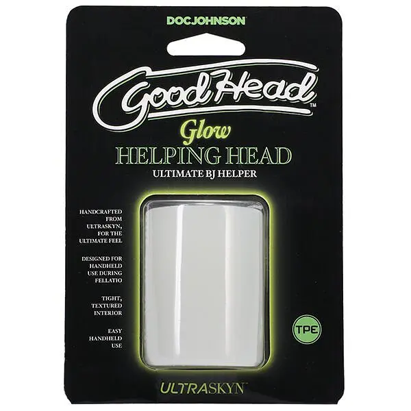 Мастурбатор Doc Johnson GoodHead Glow Helping Head що світиться в темряві - фото 5