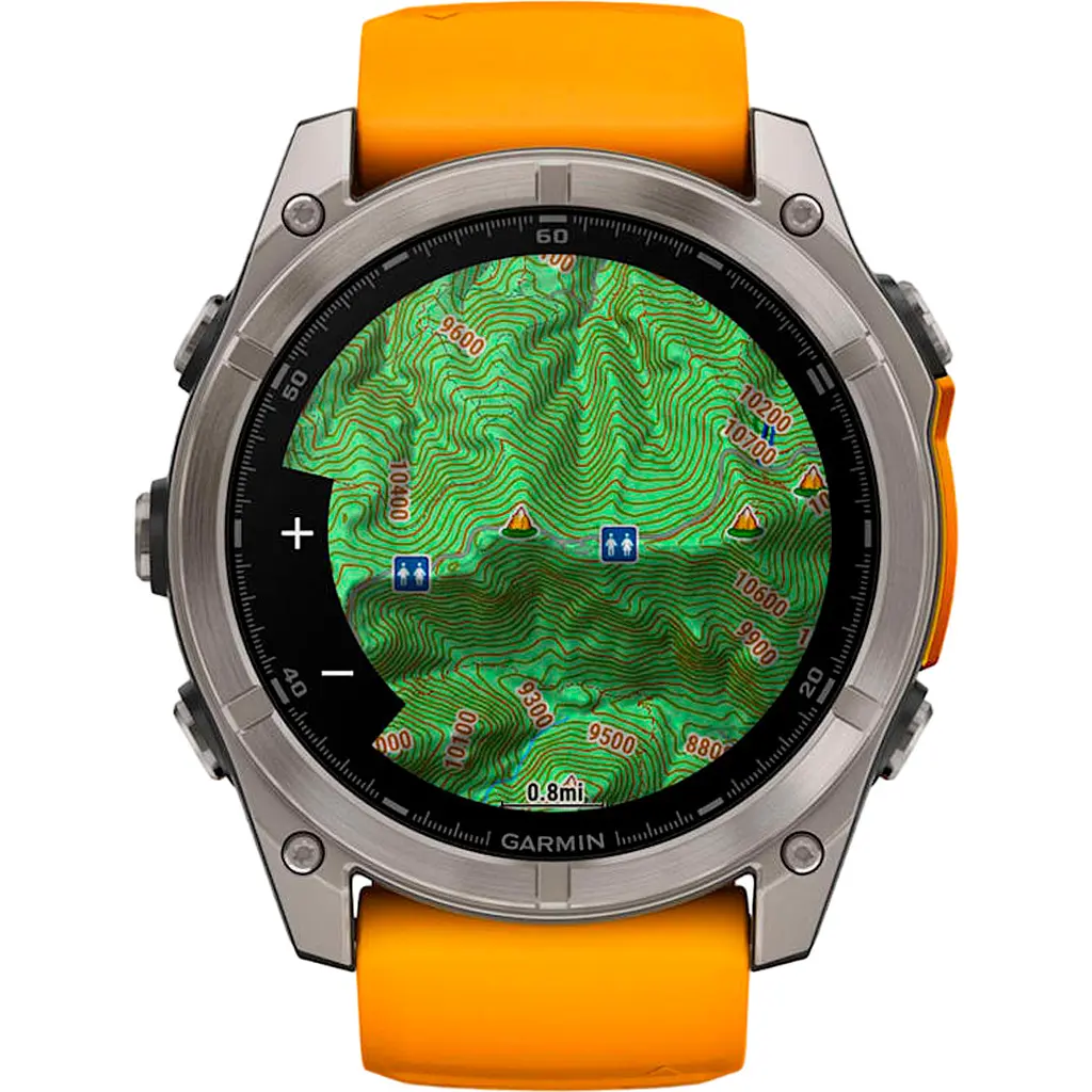 Смарт-часы Garmin Fenix 8 AMOLED Sapphire 51mm Titanium with Spark Orange/Graphite Silicone Band (010-02905-10) [115048] - фото 8