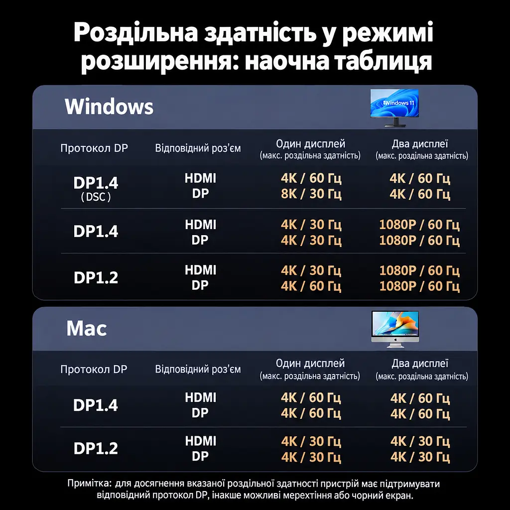 Док-станція USB-C UGREEN Revodok CM880 7 в 1 HDMI до 4K 60 Гц DisplayPort сірий (55610) - фото 4