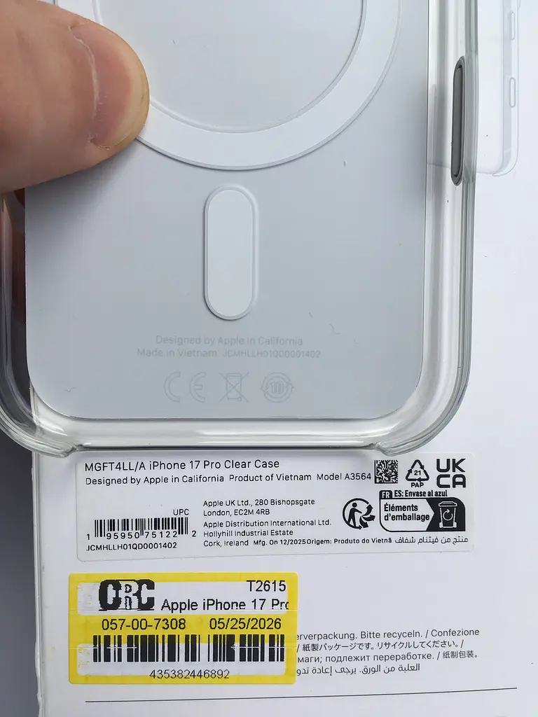 Оригинальный прозрачный чехол для Apple Iphone 17 Pro Clear Case with MagSafe MGFT4ZM/A противоударный - фото 9