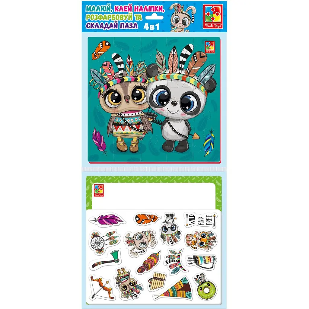 Набір для творчості Vladi toys 4 в 1 Пухнасті індіанці (VT4210-12) - фото 2