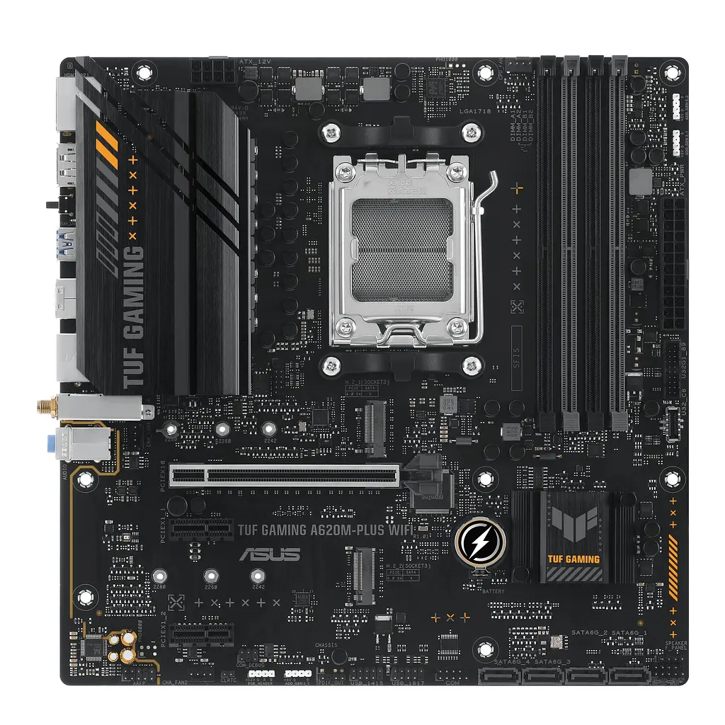 ASUS Материнcька плата A620M-F GAMING WIFI sAM5 A620 4xDDR5 HDMI DP Wi-Fi BT mATX