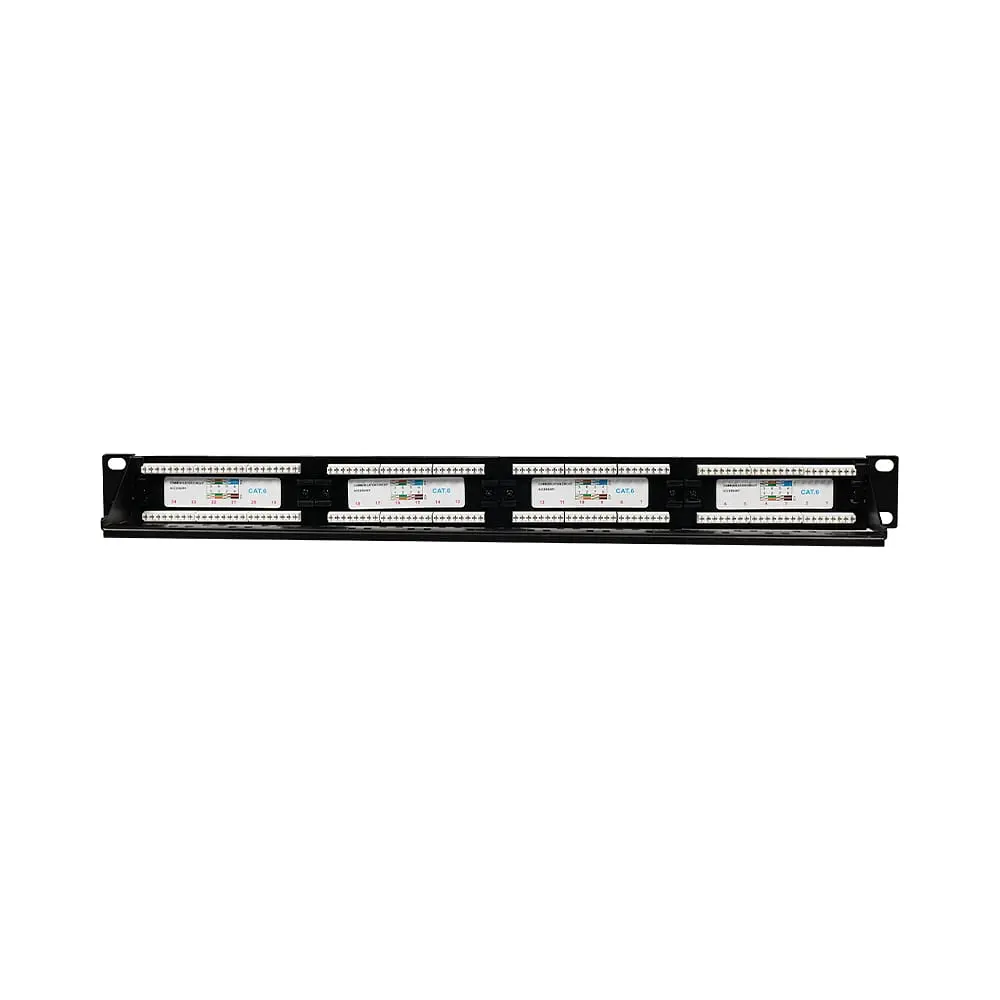 Патч-панель 24 порти NVC-PN-01/24 CAT5/CAT6 19" 1U неекранована, з заднім організатором кабелю (73-00144) - фото 3