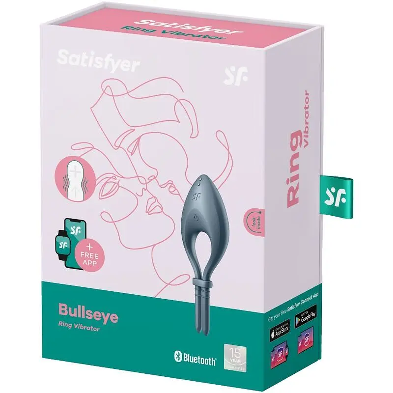 Ерекційне смарт-віброкільце ласо з регулюванням розміру Satisfyer Bullseye Dark Blue - фото 3