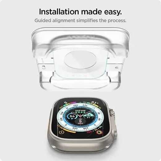 Захисне скло Spigen Tempered Glass Screen Protector GlasTR EZ FIT Transparency (2 Pack) для Apple Watch Ultra/Ultra 2 49mm (AGL05556) - фото 3