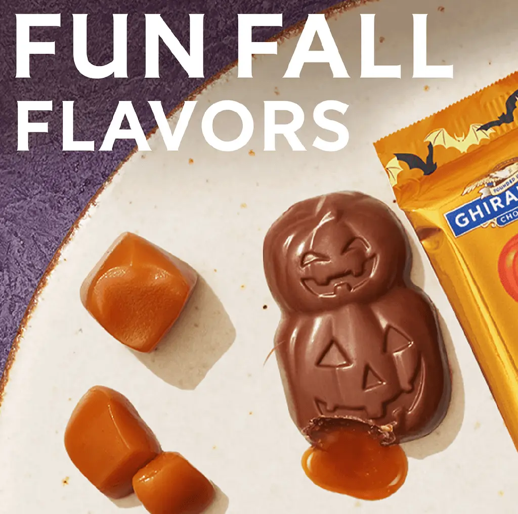 Шоколадні цукерки Ghirardelli Milk Chocolate Caramel Jack O' Lanterns 117.6г - фото 2
