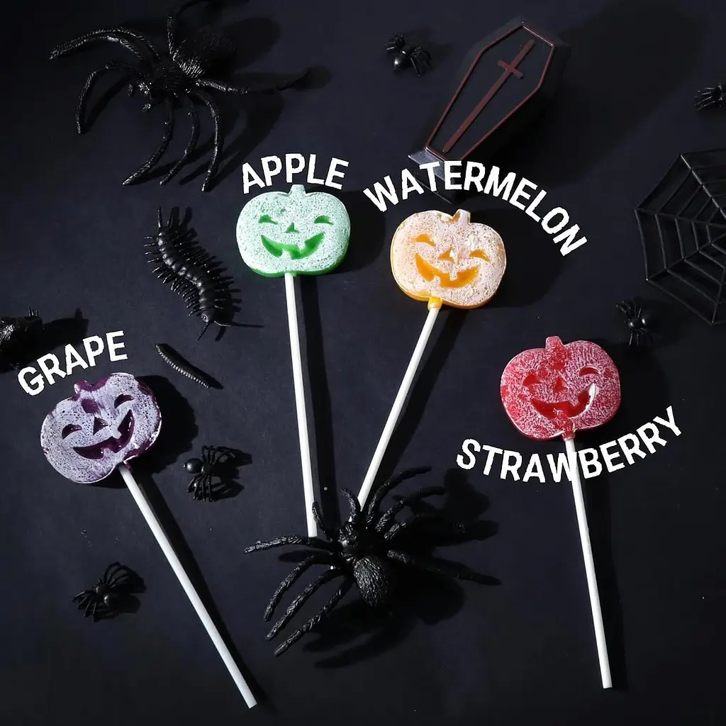 Льодяники на паличці Halloween Pumpkin Tattoo Lollipop 24 шт, 288г - фото 4