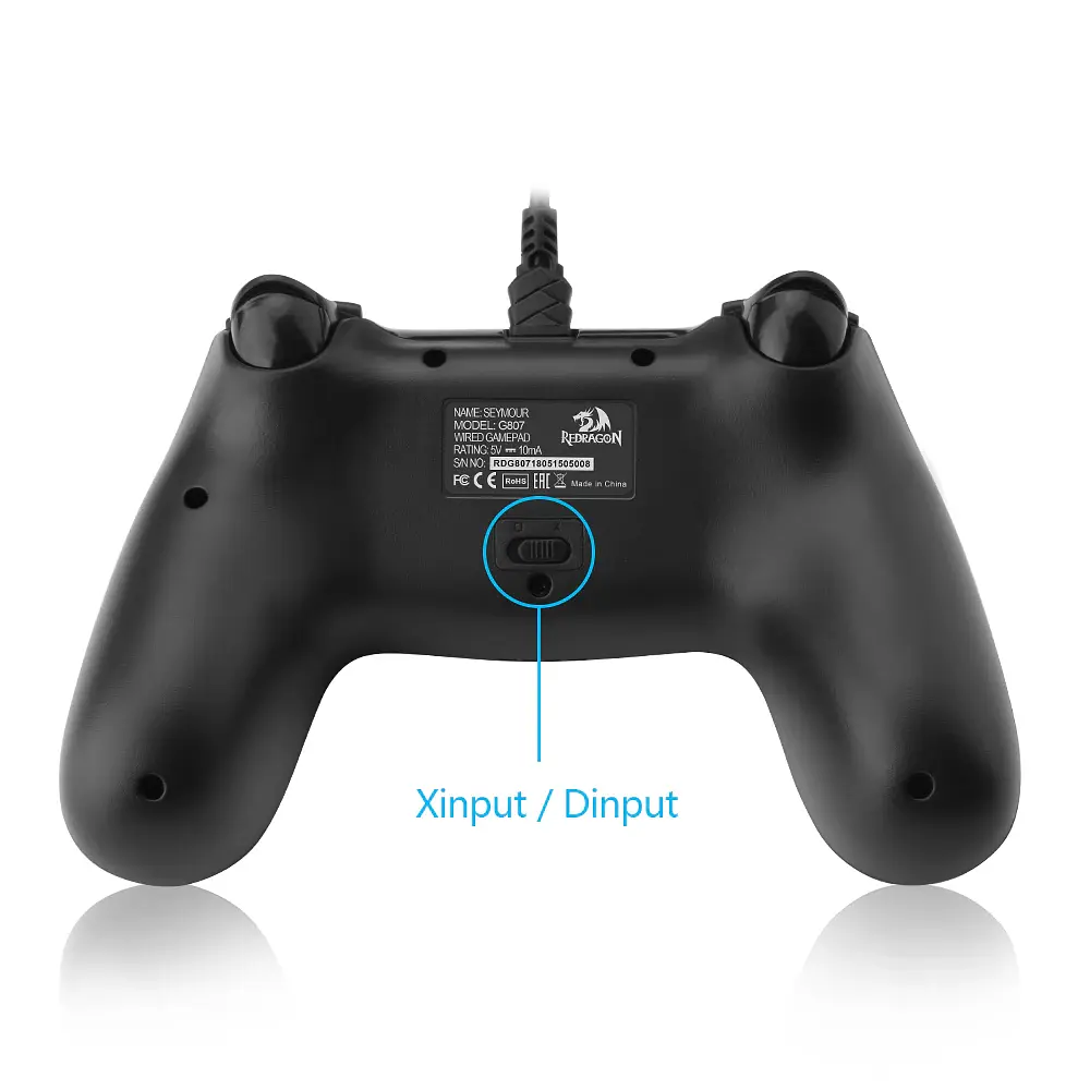 Проводной геймпад Redragon Saturn G807 USB Xinput-PS3 12 кнопок (Черный) - фото 2