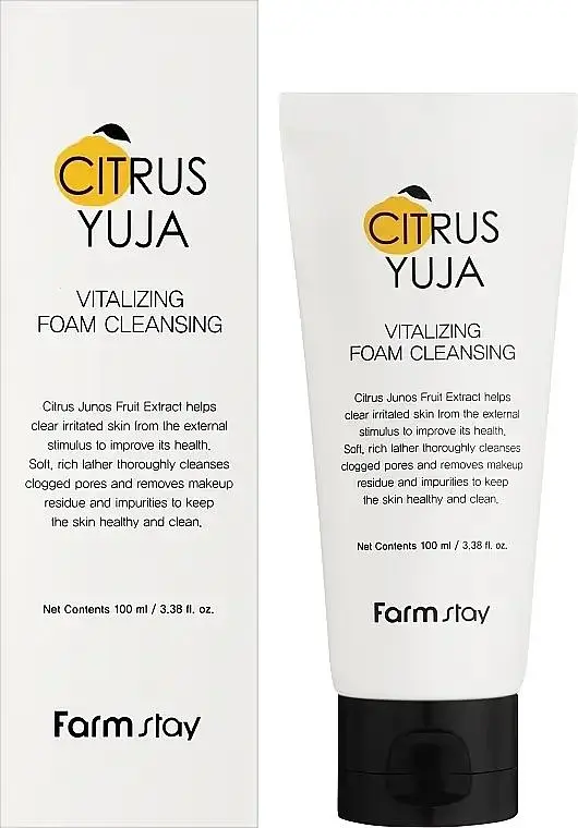 Пінка для вмивання з екстрактом юзу FarmStay Citrus Yuja Vitalizing Foam Cleansing 100 мл