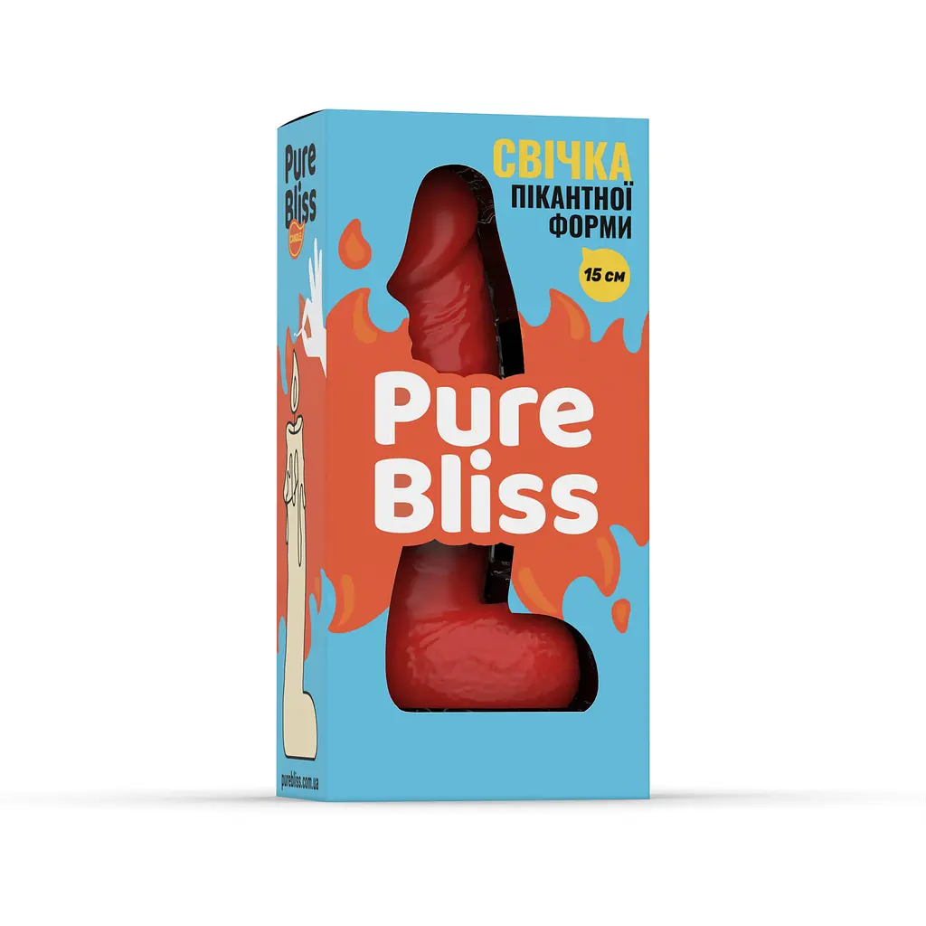 Свічка член Pure Bliss 15 см Red - фото 6