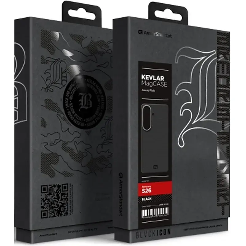 Чохол до мобільного телефона Armorstandart BlackIcon Aramid Plain MagCase Samsung S26 Black (ARM90164) - фото 10