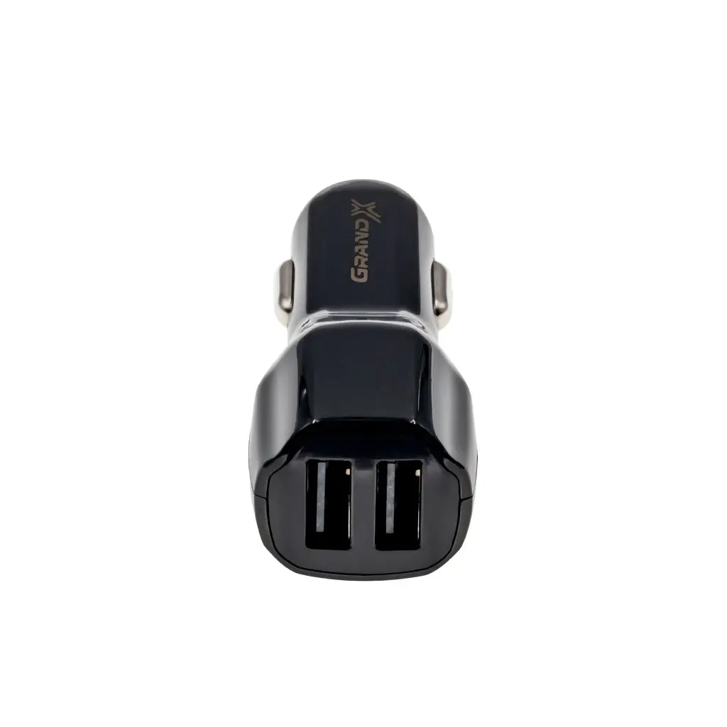 Автомобільний зарядний пристрій Grand-X (2USB 2.4A) Black (CH-26B) - фото 2