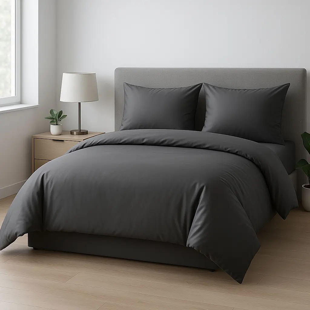 Комплект постільної білизни Ideia Сатин полуторний без простирадла 145х215 см (8-36086_т/сірий) - фото 2