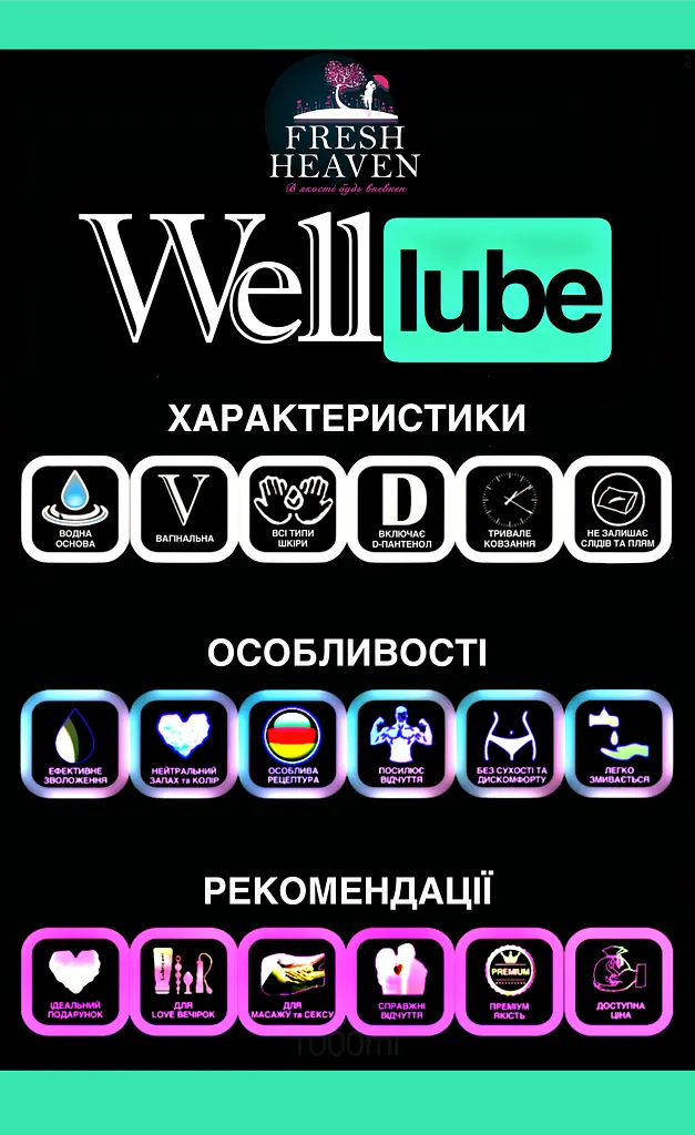 Iнтим-змазка Fresh Heaven вагінальна Well Lube 1000ml та зігріваюча Hot Lube 250ml  - фото 3