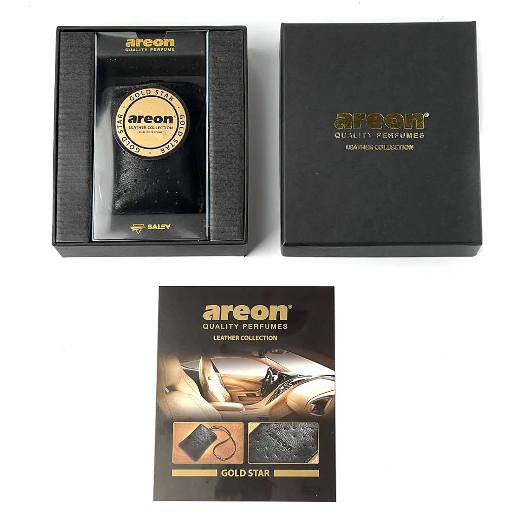 Ароматизатор повітря на дзеркало Areon Gold Star Leather Collection шкіра Оригинал (3233) - фото 3