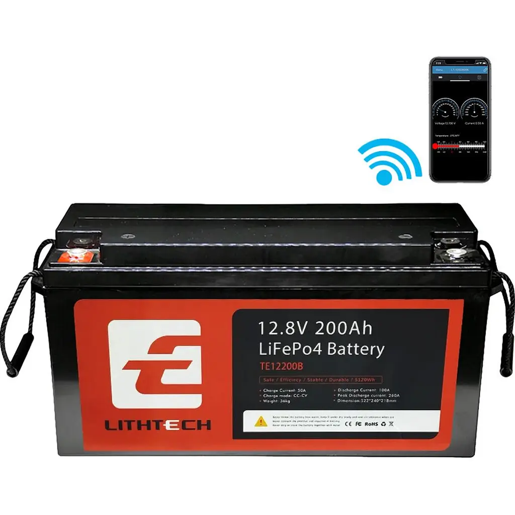 Акумулятор Lithtech LiFePO4 12V (12.8V/200Ah/2560Wh) (TE12200B) [157970] - фото 3
