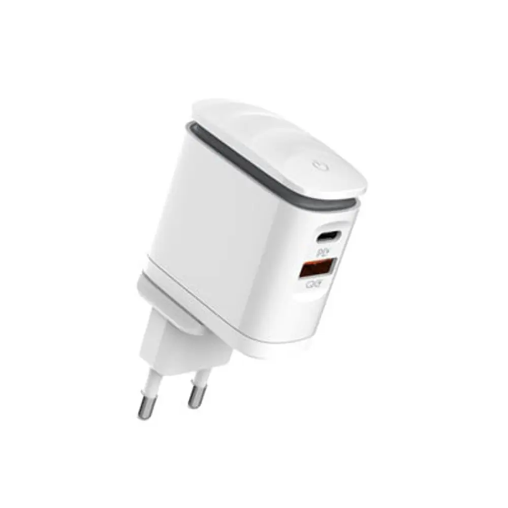Зарядний пристрій Ldnio A2423C USB/ Type-C QC PD 25W нічник білий + кабель Type-C to Lightning - фото 3
