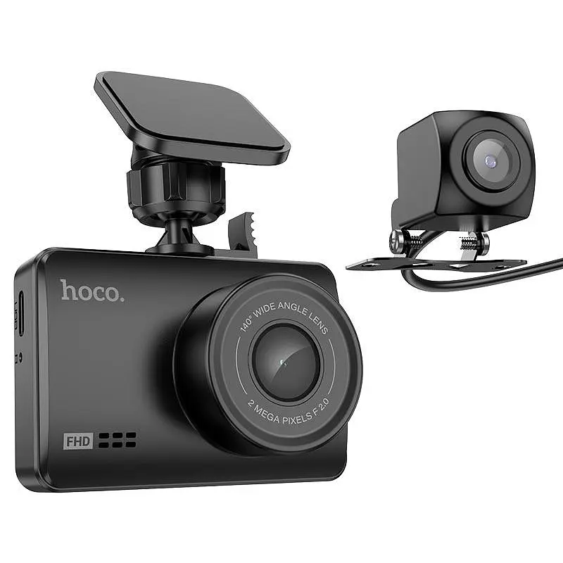 Відеореєстратор HOCO Driving recorder with display DV3 (dual-channel) 2.45", 1080p/30fps