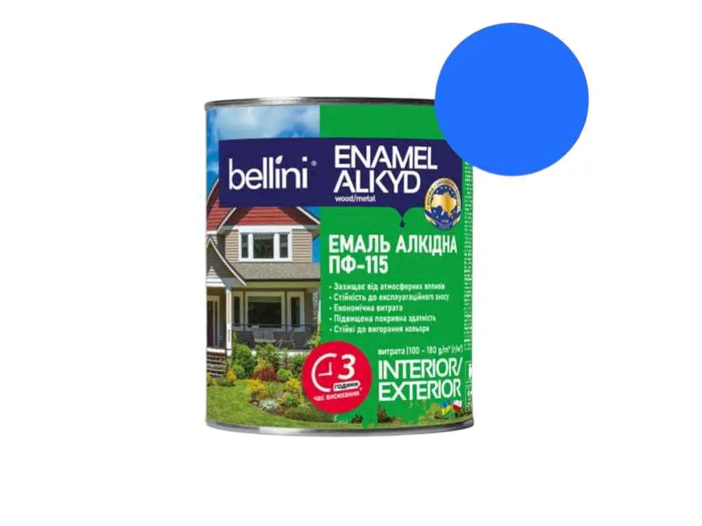 Емаль алкідна ПФ-115 BELLINI Блакитний 2.8кг