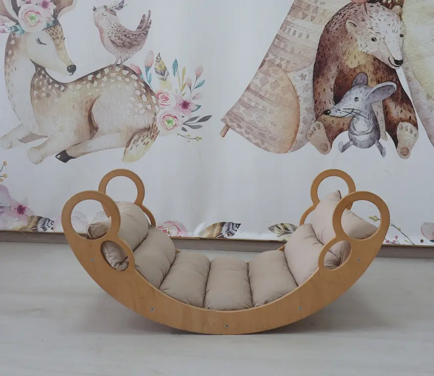Дитяча гойдалка балансир з матрасиком Bubble Капучіно - фото 6