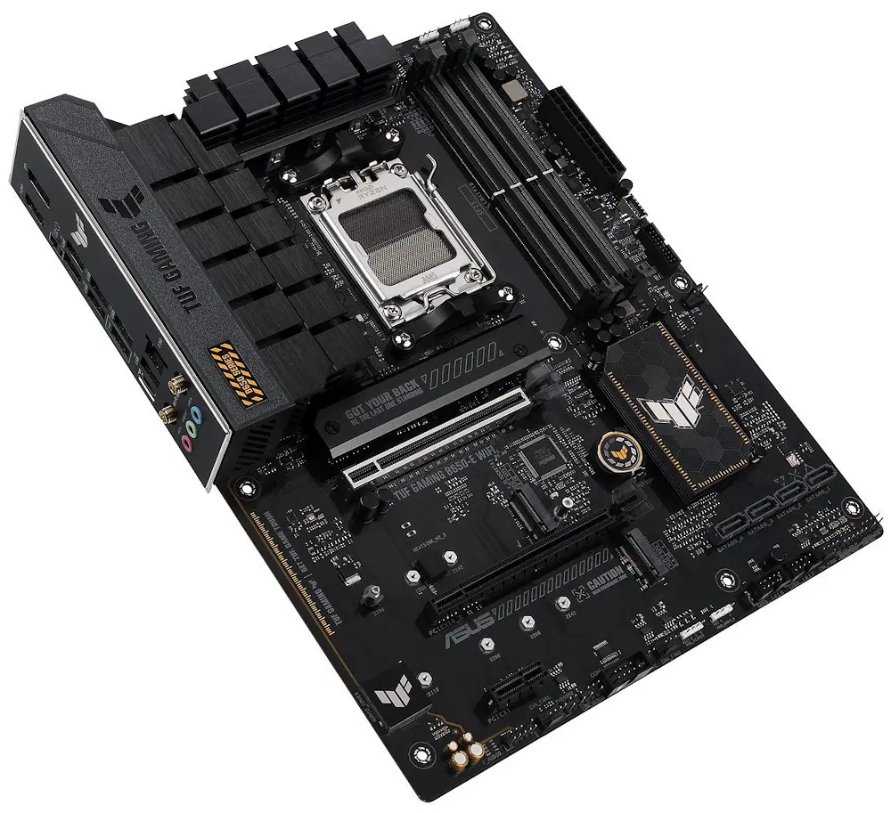 Материнская плата AM5 Asus TUF GAMING B650-E WIFI, B650, 4xDDR5, Int.Video (CPU), 4xSATA3, 3xM.2, 2xPCI-E 4.0 x16, 1xPCI-E 4.0 x1, Realtek 7.1, Realtek 2.5Gb, WiFi 6E, Bluetooth 5.3, 7xUSB 3.2 / 7xUSB 2.0, HDMI/DP, ATX - фото 4