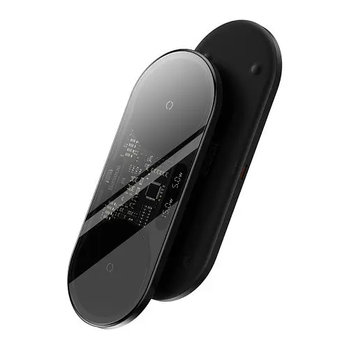 Беспроводной ЗП Baseus Digital LED Display 2in1 Wireless Charger 20W черный WXSX010101 - фото 2