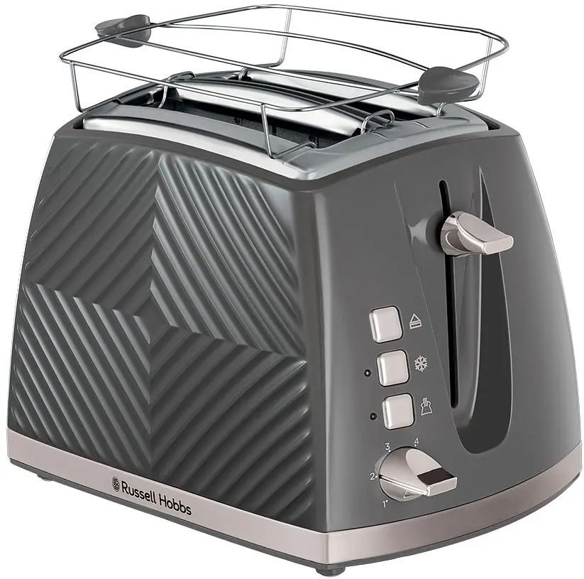 Тостер GrooWe 2 Slice 850Вт, подогрев, размораживание, пластик, серый Russell Hobbs kuh0014911 - фото 2