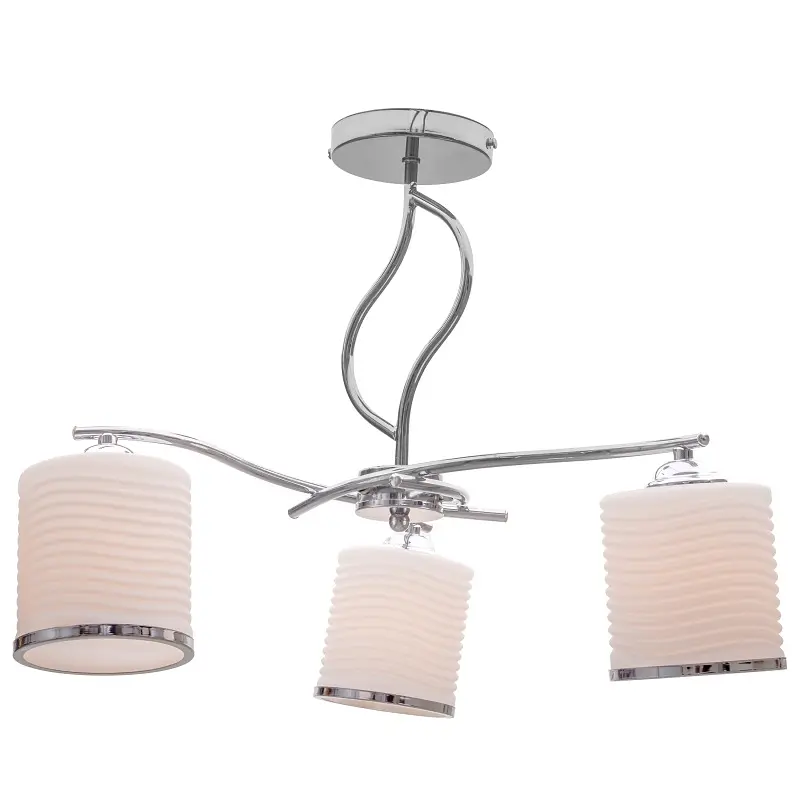 Люстра потолочная Brille в спальню E27 60W CH+WH (LK-590C/3) - фото 4