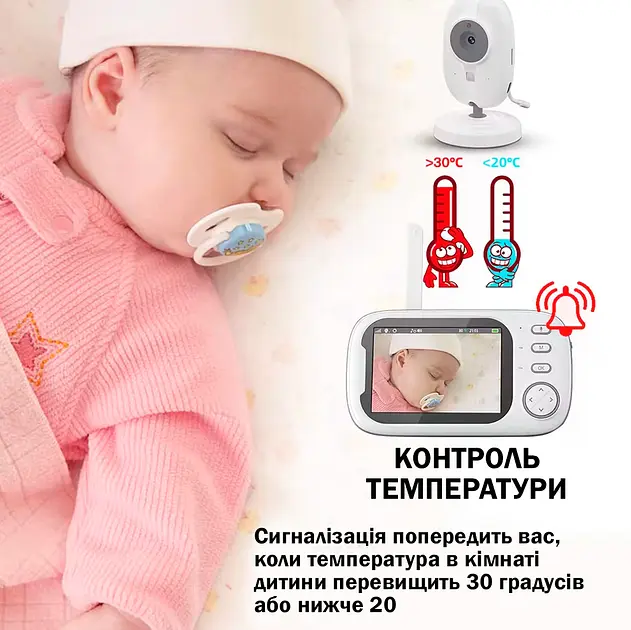 Відеоняня з дисплеєм для мами та дітей для спостереження камера та аудіо зв'язок ABM600 - фото 8