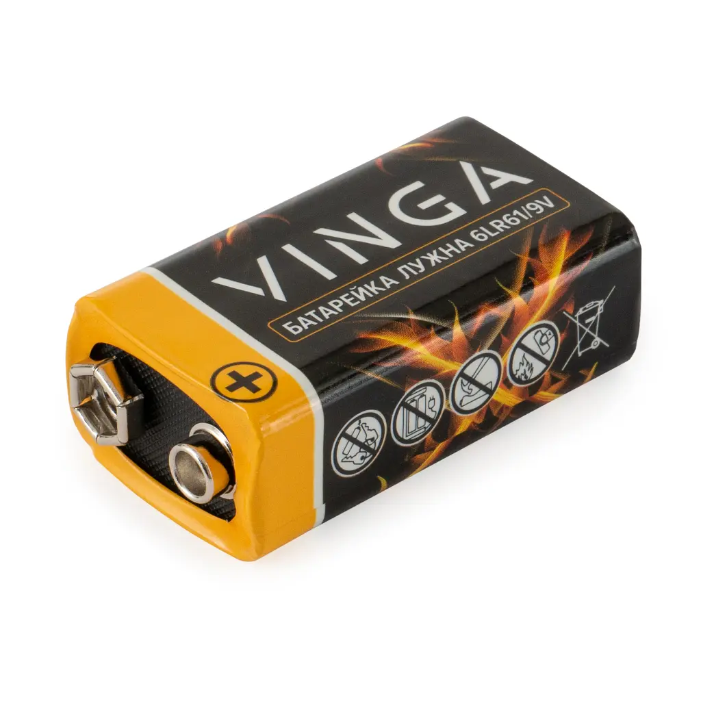 Батарейка 9V 6LR61 Alkaline Vinga (VJAB9V1) - фото 3