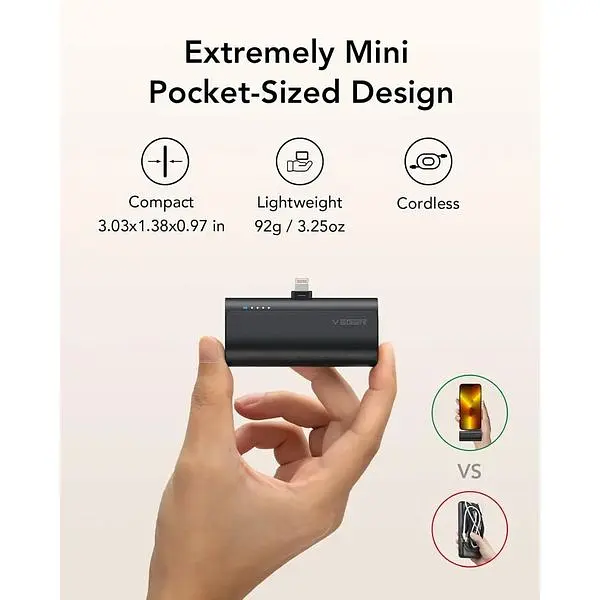 Портативное зарядное устройство Veger для iPhone 5000 мАч для быстрой зарядки пакет из 2 шт. - фото 4