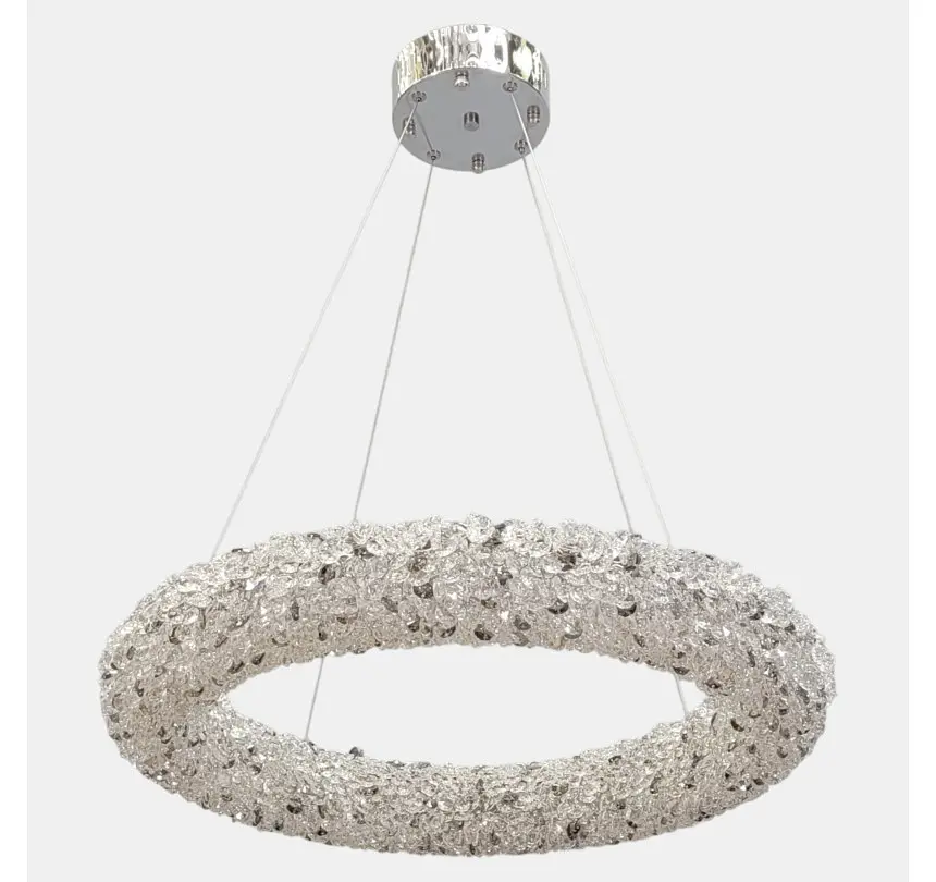 Кругла хромована кришталева LED люстра Artlight 567-600CH діаметром 58 см та потужністю 59W - фото 2