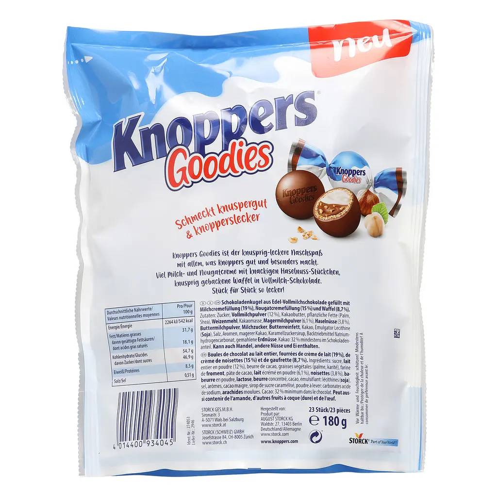 Шоколадні цукерки Storck Knoppers Goodies Waffle Balls, 180г - фото 2