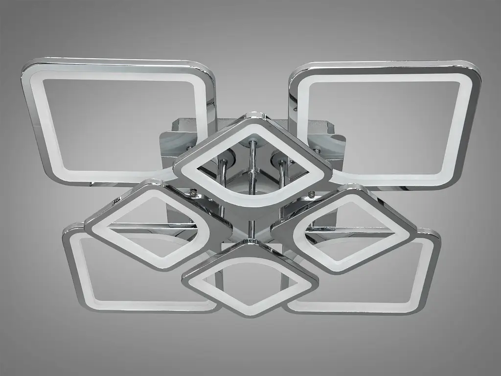 Стильная светодиодная люстра с пультом, 135Вт, хром - фото 3