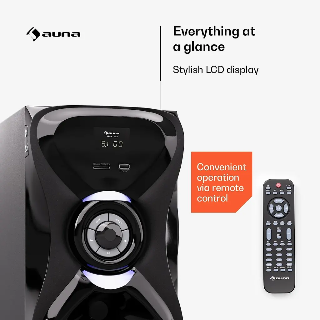Беспроводной домашний кинотеатр Auna Areal 825 5.1 (10041291) - фото 6
