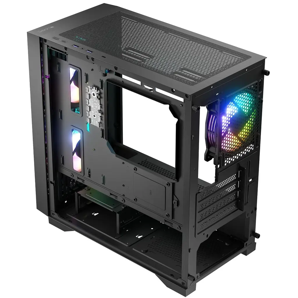 Корпус LogicConcept DART PRO ARGB MINI BLACK MESH fans 3x120 мм без БЖ mATX (AM-DART-PRO-ARGB-10) - фото 4