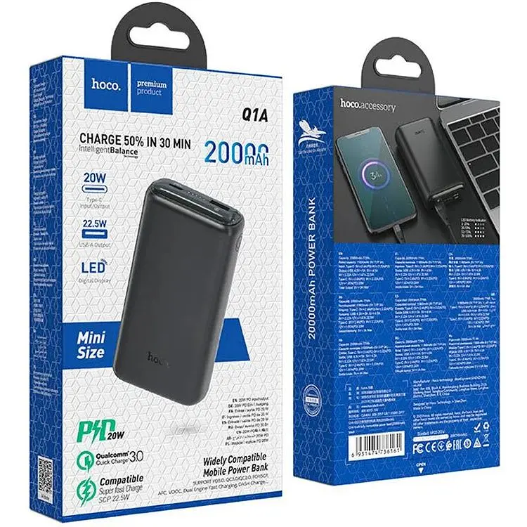 Додаткова батарея Hoco Q1A 20000 mAh Black - фото 2