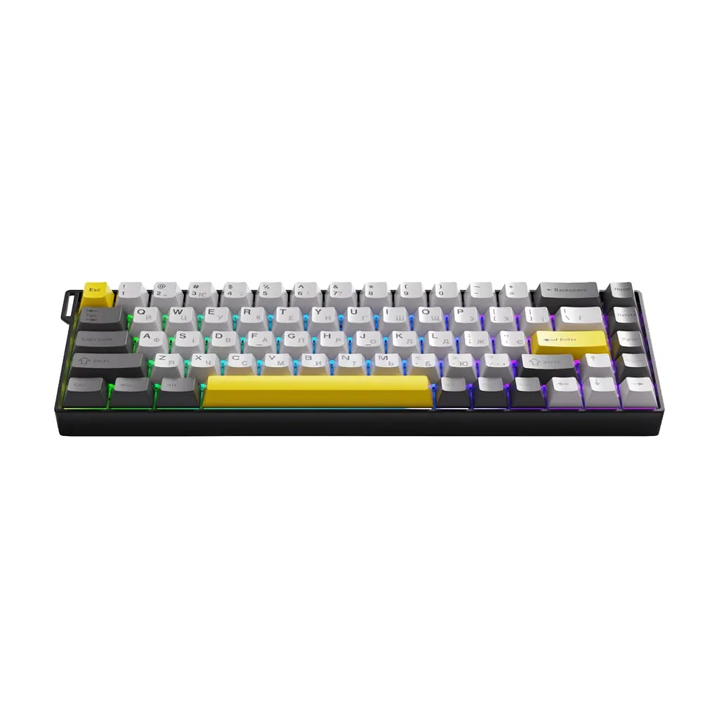 Клавіатура Ajazz AK680 V2 Ice Island Magnetic Switch USB UA Black/Gray/Yellow (AK680-V2-I-BGY) - фото 3