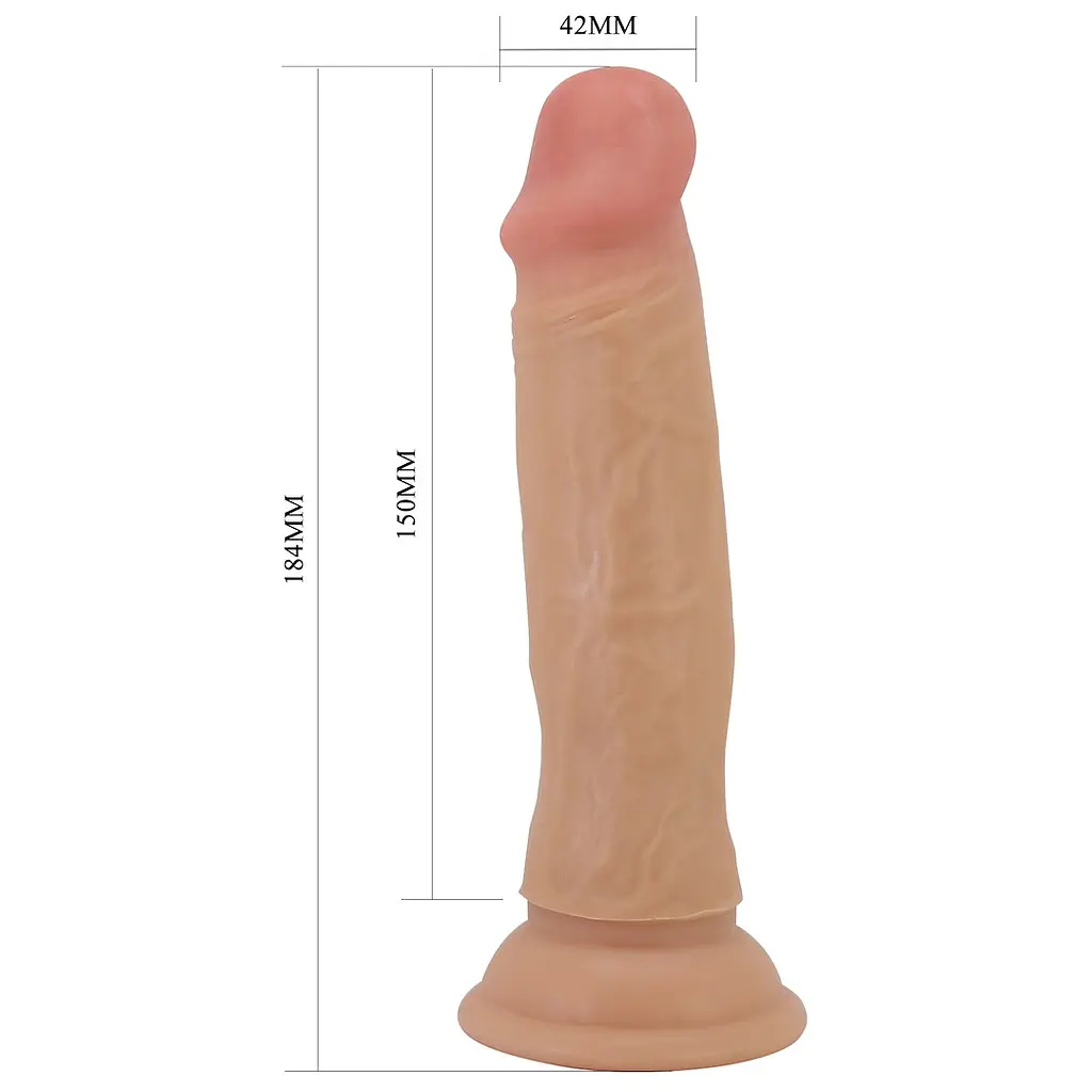 Фалоімітатор Pretty Love Quentin 7.2" 18.4 см (тілесний) - фото 5