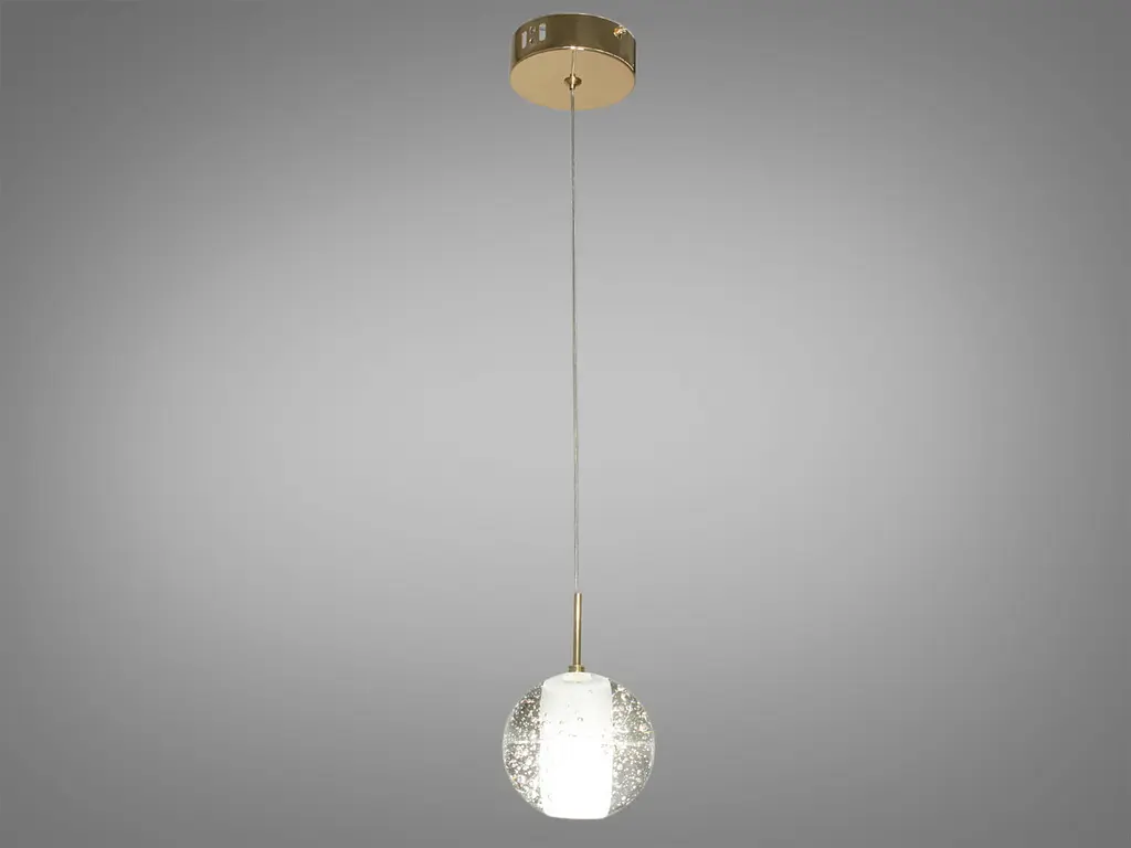 Потолочная люстра LED Diasha 3006/1G G4, 1 лампа, металл, стекло, современный стиль, регулировка высоты, IP20 - фото 2