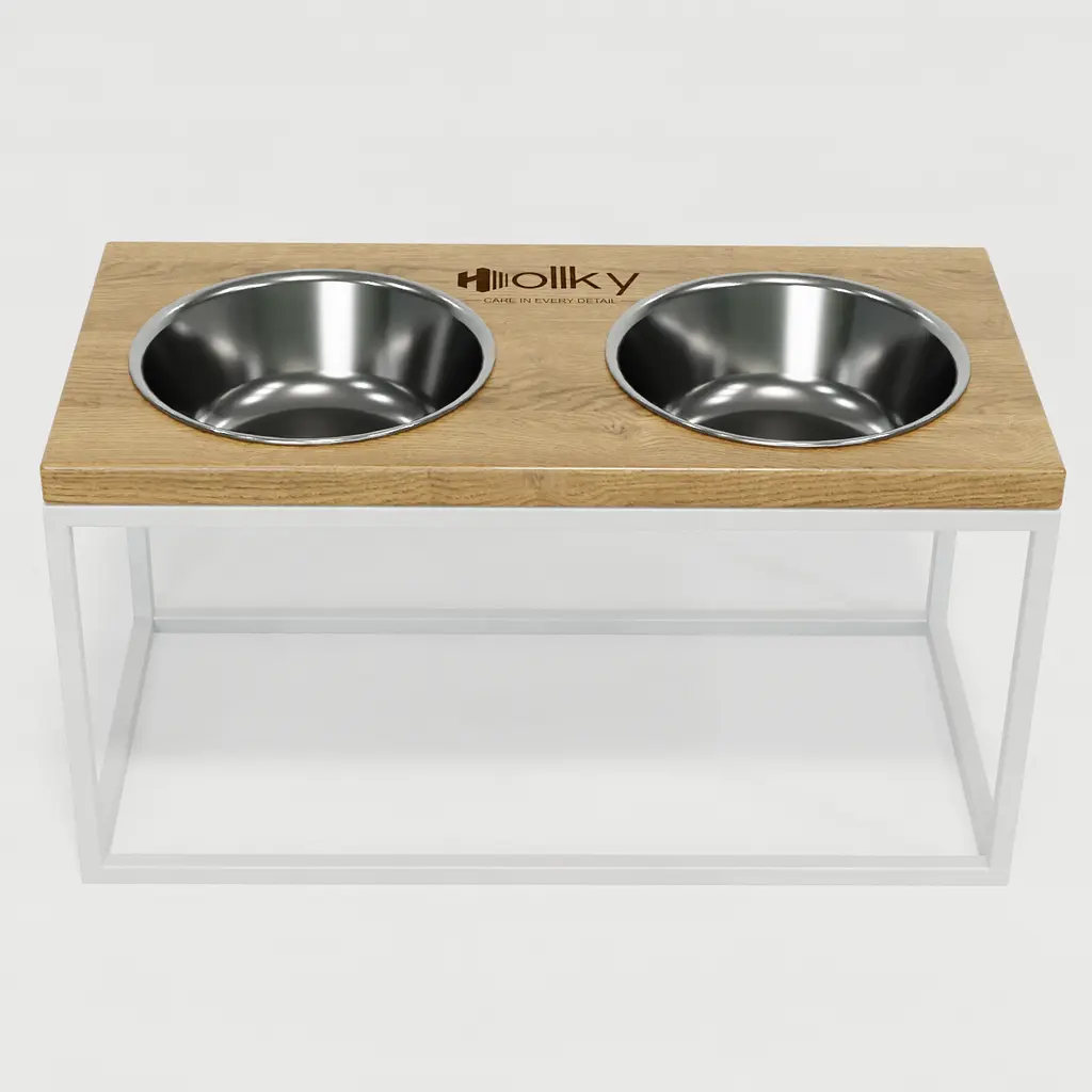 Hollky Base L — миски на підставці для середніх і великих собак (2 × 0,95 л, висота 20 см) - фото 3