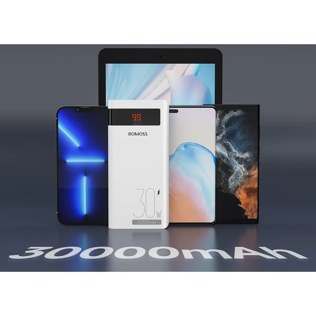 Внешний аккумулятор Romoss Sense 8PS Pro 30000mAh 30W White [PHP30-892-1133H] [120781] - фото 5