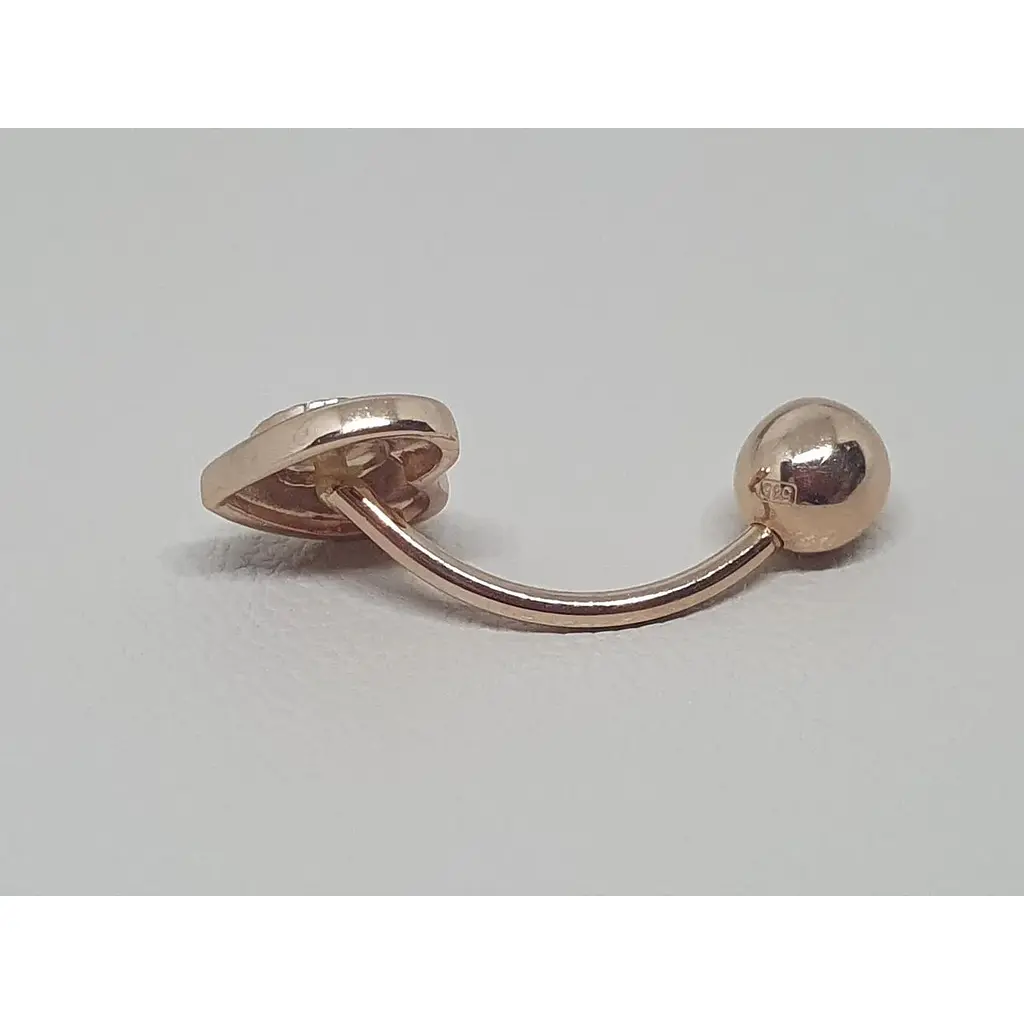 Золотая серьга-пирсинг Столичная Ювелирная Фабрика с алмазной гранью. 360059 - фото 2