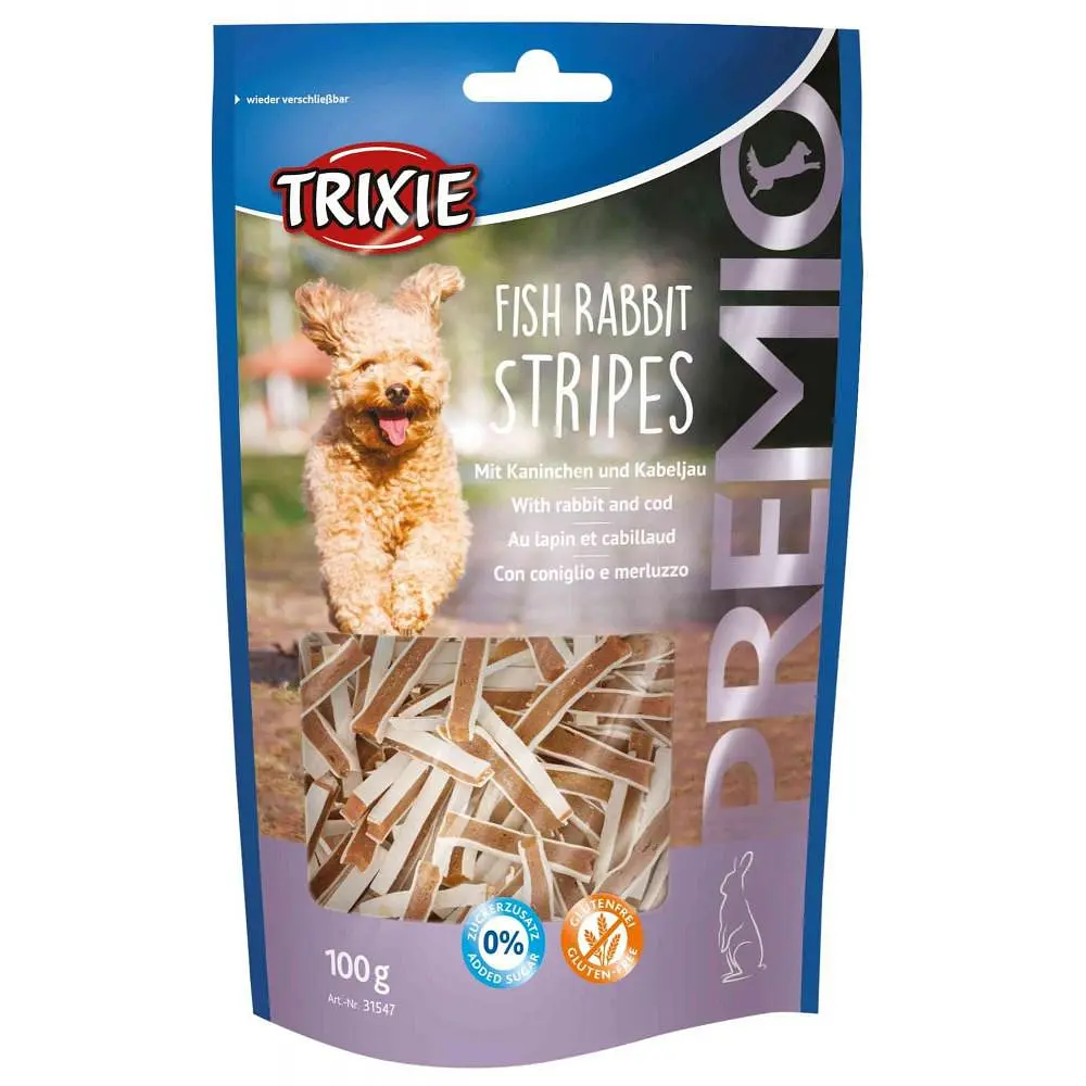 Ласощі для собак Trixie PREMIO Fish Rabbit Stripes 100 г (кролик і тріска)