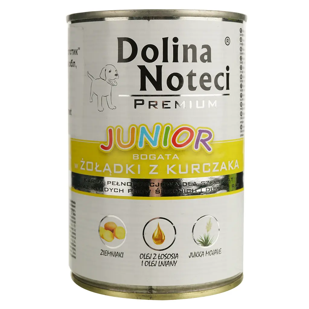 Вологий корм для цуценят Dolina Noteci Premium з курячими шлунками 400 г - фото 2
