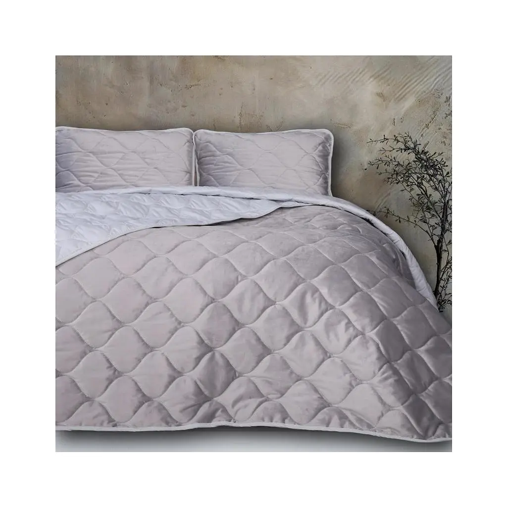 Покривало MirSon №5051 Velor charm Light gray 180х210 см (2200008376840) - фото 4