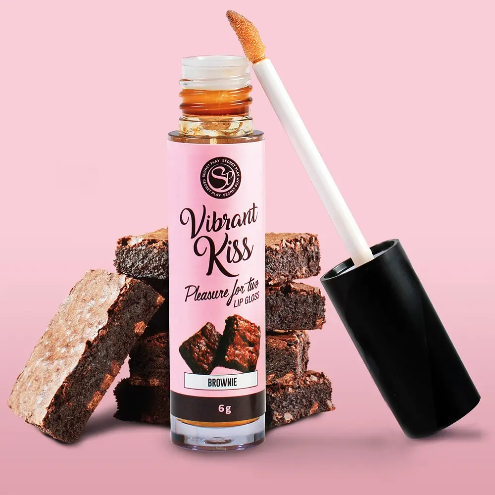 Блиск для губ зі смаком брауні Secret Play Vibrant Kiss з ефектом вібрації 6 г - фото 3